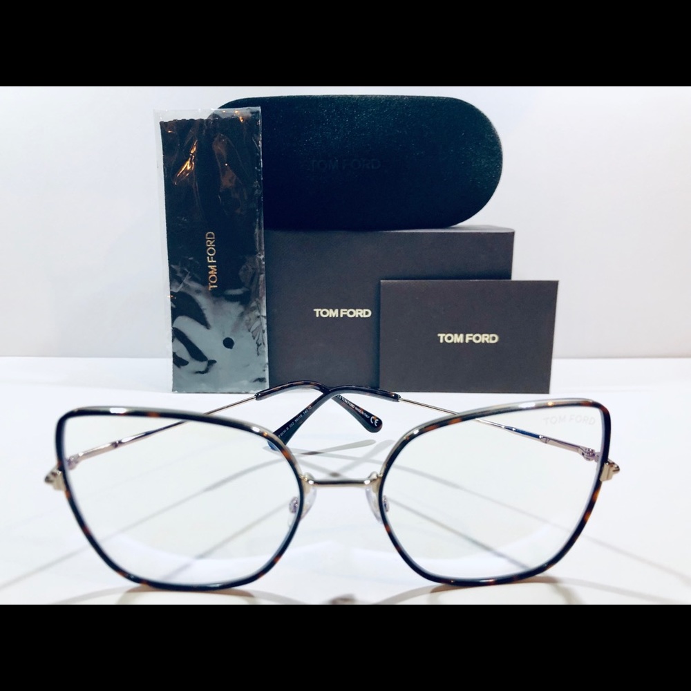 Tom Ford Eyeglasses Dark Havana Brown Rose Gold 56